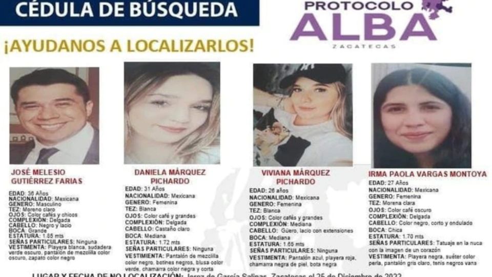 La Fiscalía de Zacatecas no ha informado más detalles de la búsqueda de los 4 jóvenes
