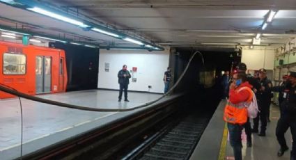 VIDEO: Ahora cae cable en andén de Línea 8 del Metro, estación Salto del Agua