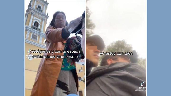 VIDEO: Señora católica sataniza a pareja gay. les avienta agua bendita