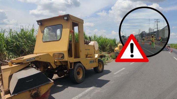 Bacheo en carretera Las Matas provoca tráfico en el sur de Veracruz