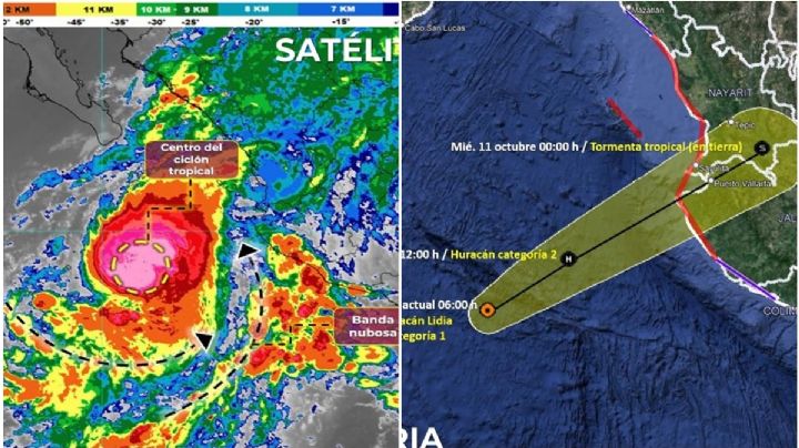 Huracán Lidia ya es categoría 2: este será su avance por México con lluvias torrenciales