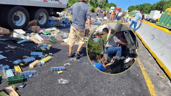 Rapiñan tráiler con conductor prensado dentro de la cabina en Acayucan, Veracruz