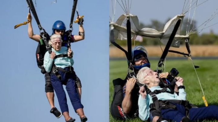 VIDEO: Mujer de 104 años se lanza de paracaídas, impone récord… y muere