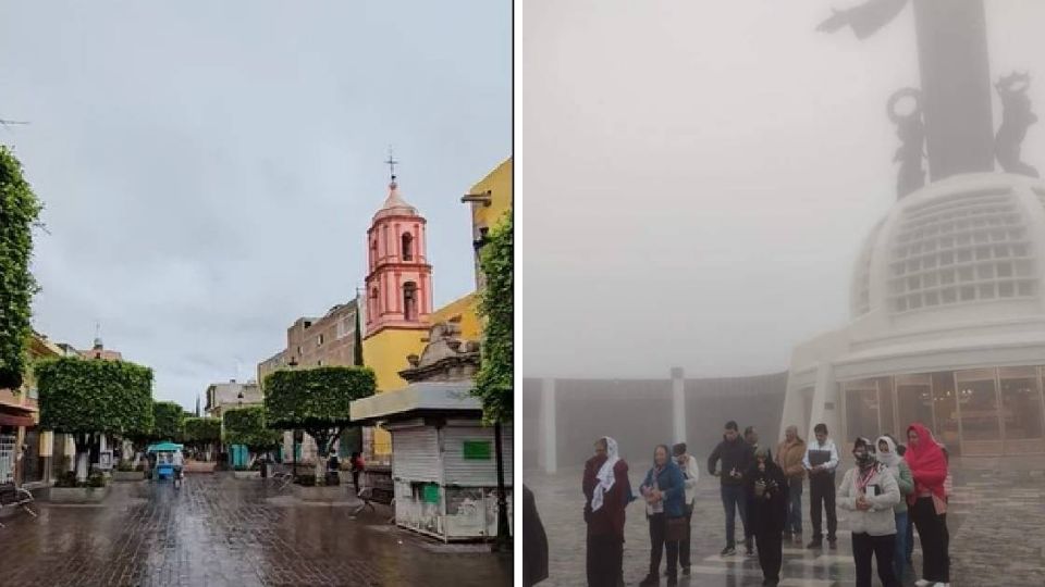 Dos aspectos de la lluvia de ayer en Silao.