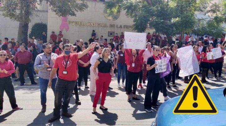 En Xalapa, trabajadores del Poder Judicial se manifiestan contra iniciativa de AMLO