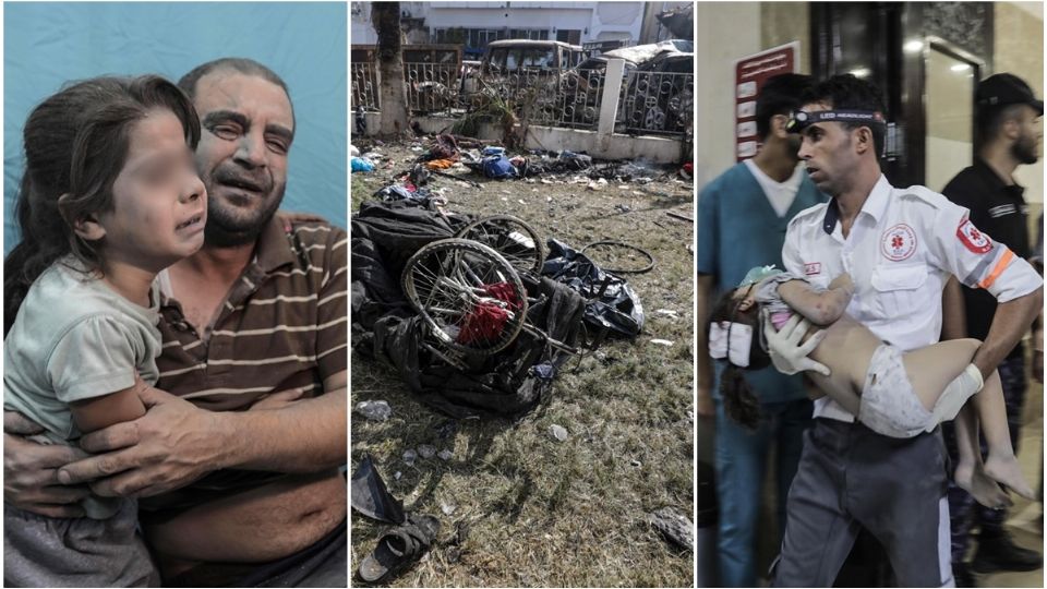 Un bombardeo sobre un hospital de la ciudad de Gaza causó este martes al menos 500 muertos.