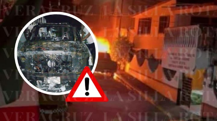 Esto se sabe del incendio de una patrulla de Tránsito en Tihuatlán