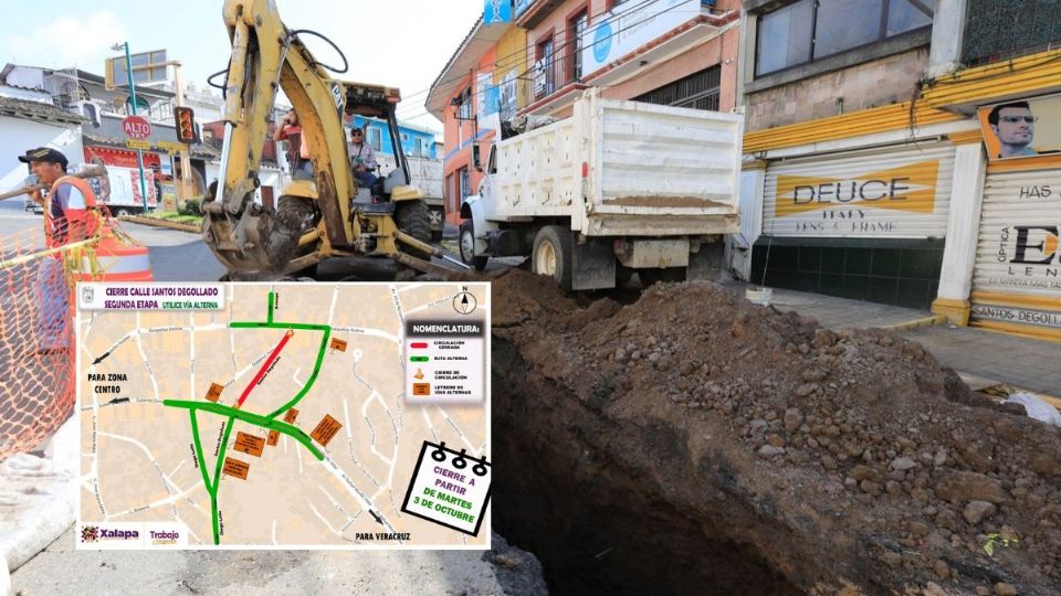 Cierre de calles en Xalapa por obra pública