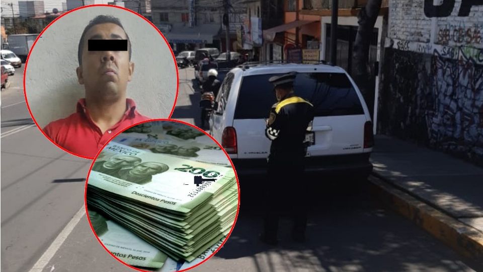 Lo detienen por una infracción de tránsito y le decomisan más de un millón de pesos