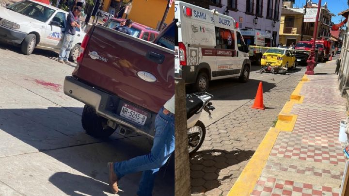 VIDEO | Se arma balacera en centro de Talpa, Jalisco; civil armado intentó huir de la justicia