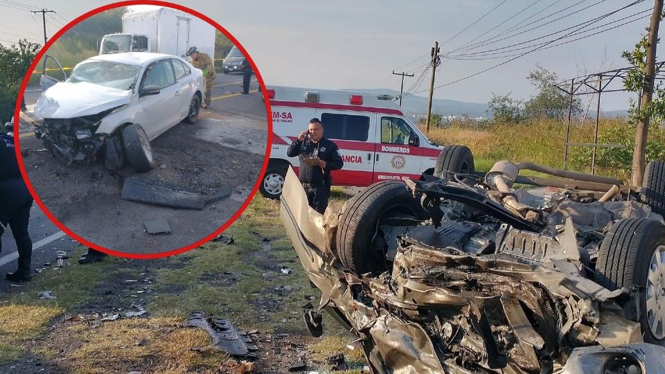 Tres personas resultaron heridas y una murió en el accidente este martes en Uriangato.