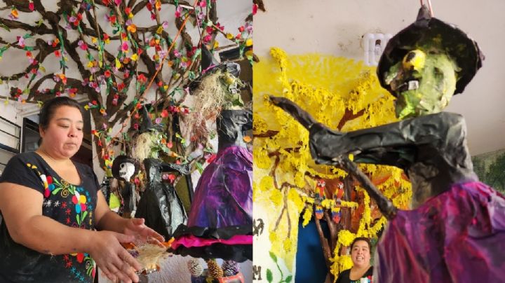 Elsa y la magia de sus calaveritas de papel maché en Oaxaca
