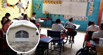Niños de primaria reciben clases en sótano de iglesia por falta de aulas en Papantla