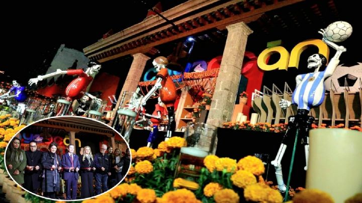 Así es la megaofrenda de leyendas de fútbol en Coyoacán