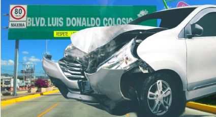 Conductor abandona auto volcado en bulevar Colosio dejando daños por más de 60,000 pesos