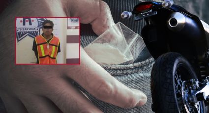 Motociclista vendía drogas en Tizayuca; policía lo atrapa