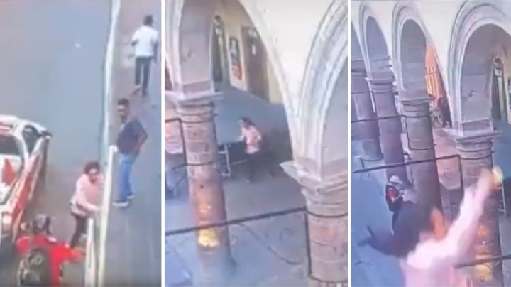 Captan cámaras caída de regidor de Salvatierra