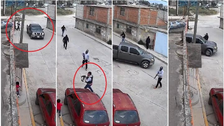 Captan en video presunto secuestro en Tepeapulco; comando tira portón con camioneta