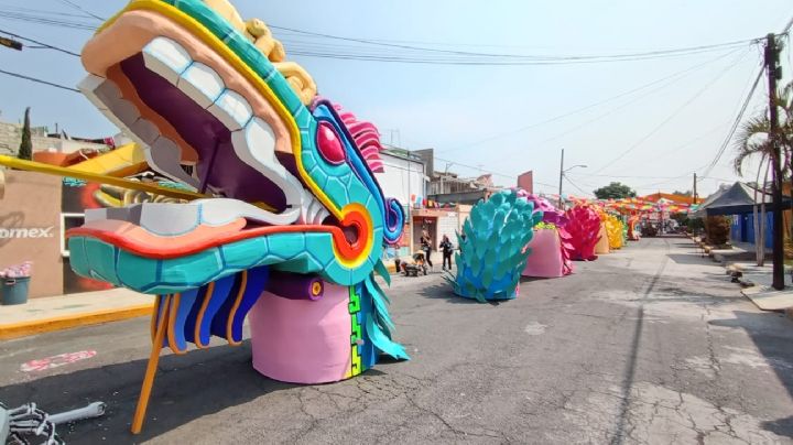 Calaveras gigantes de Tláhuac honran a Quetzalcóatl este año en Día de Muertos
