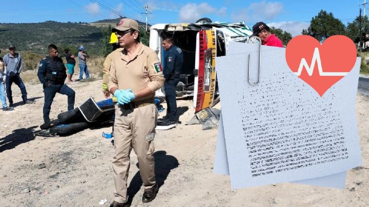 Volcadura de combi deja 11 pasajeros lesionados en Hidalgo; aquí la lista