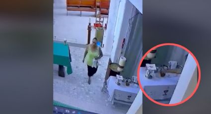 VIDEO: Así captaron a ladrona en iglesia de Las Altas Montañas de Veracruz