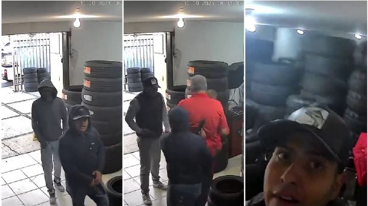 A punta de pistola, ladrones roban dinero y un auto en llantera de Pachuca | VIDEO
