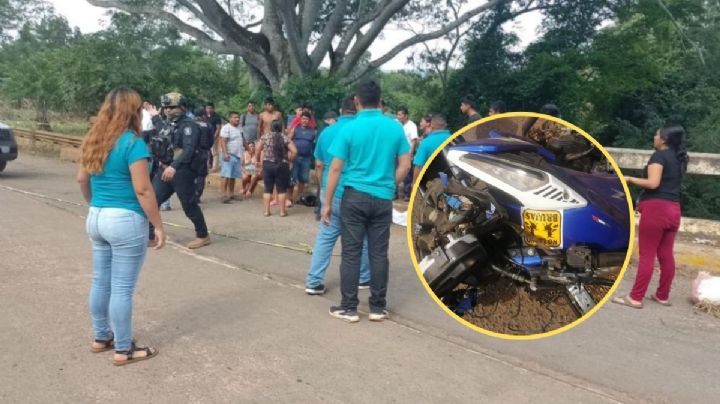 Rumbo a clases, universitario muere al derrapar en su moto en el sur de Veracruz