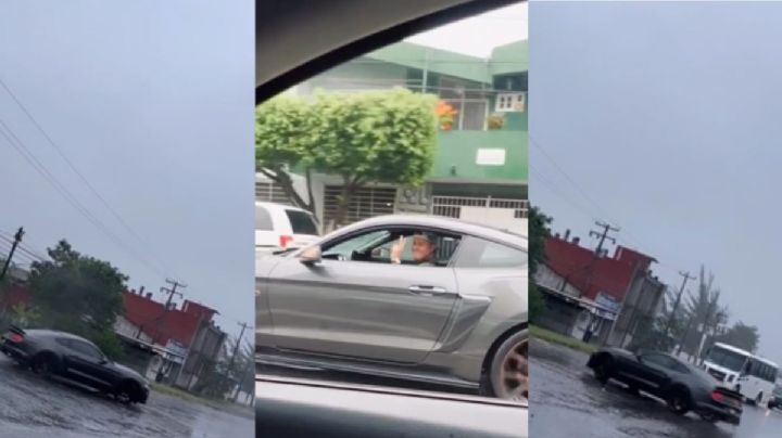 VIDEO: Hijo de alcalde de Poza Rica presume arrancones en Mustang sobre carretera de Tihuatlán