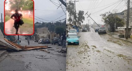 VIDEO: ¡De película! Le cae un rayó en Tijuana, se registran fuertes lluvias y viento