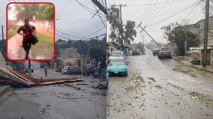 VIDEO: ¡De película! Le cae un rayó en Tijuana, se registran fuertes lluvias y viento