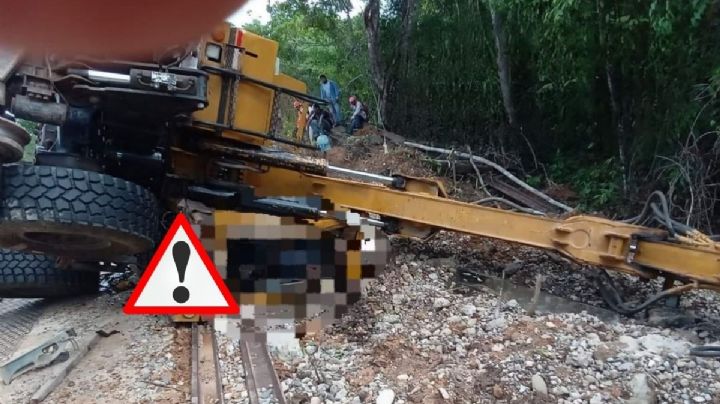 Muere obrero del Tren Interoceánico aplastado por maquinaria pesada en Veracruz