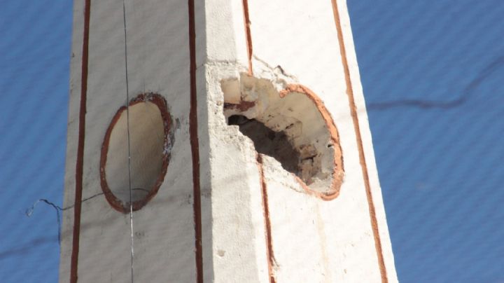 El cañonazo de Pancho Villa que permanece en la iglesia de Santa Ana