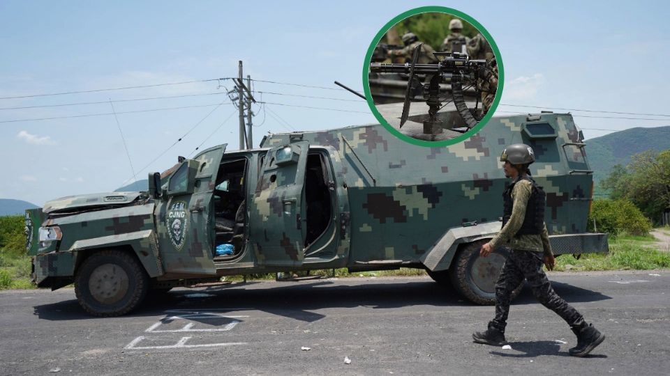 Habitantes de Santa María del Oro, Jalisco, grabaron con el uso de un dron a una célula del CJNG recorriendo caminos en zona fronteriza con Cotija, Michoacán; 3 de 5 camiones blindados están equipados con ametralladoras XM134 Minigun