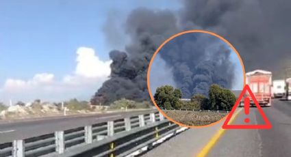 Por incendio de pipa cierran autopista Acatzingo - Mendoza, en Veracruz