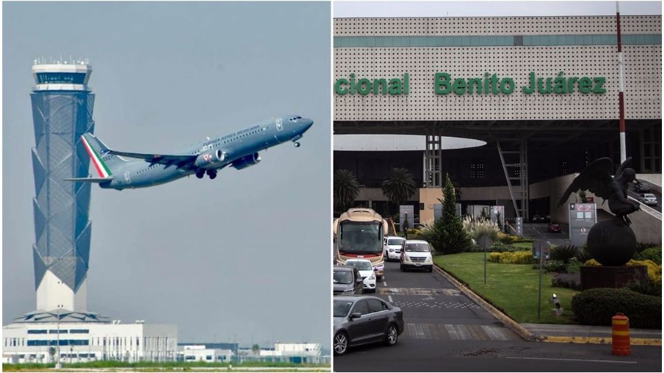 Aspectos de los aeropuertos Felipe Ángeles y Benito Juárez.