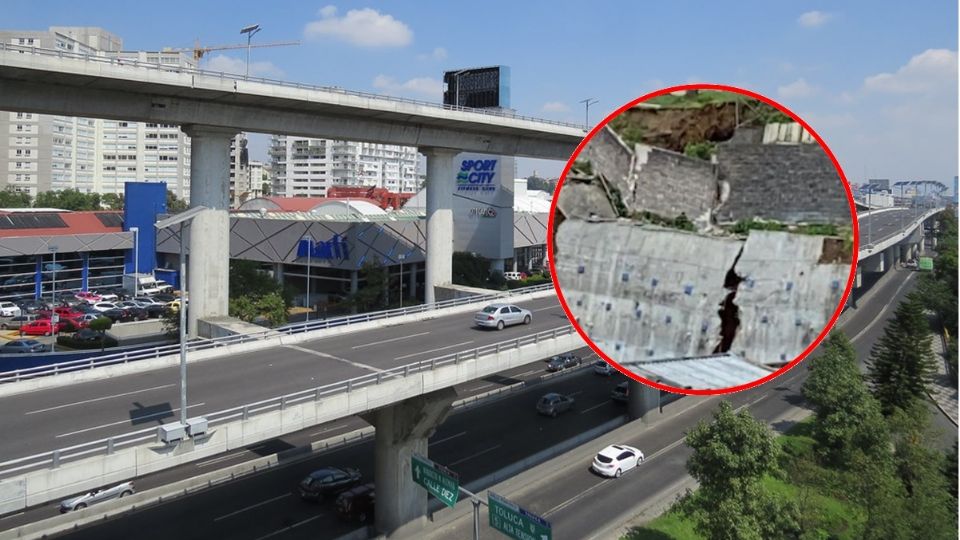 Muro de 15 metros se derrumba sobre periférico y genera caos vial