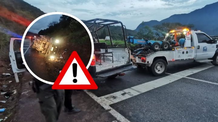 Vuelca patrulla de Fuerza Civil en autopista Orizaba - Puebla; hay elementos lesionados