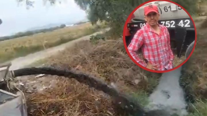 VIDEO – Así vacían pipa de aguas negras en canal de riego
