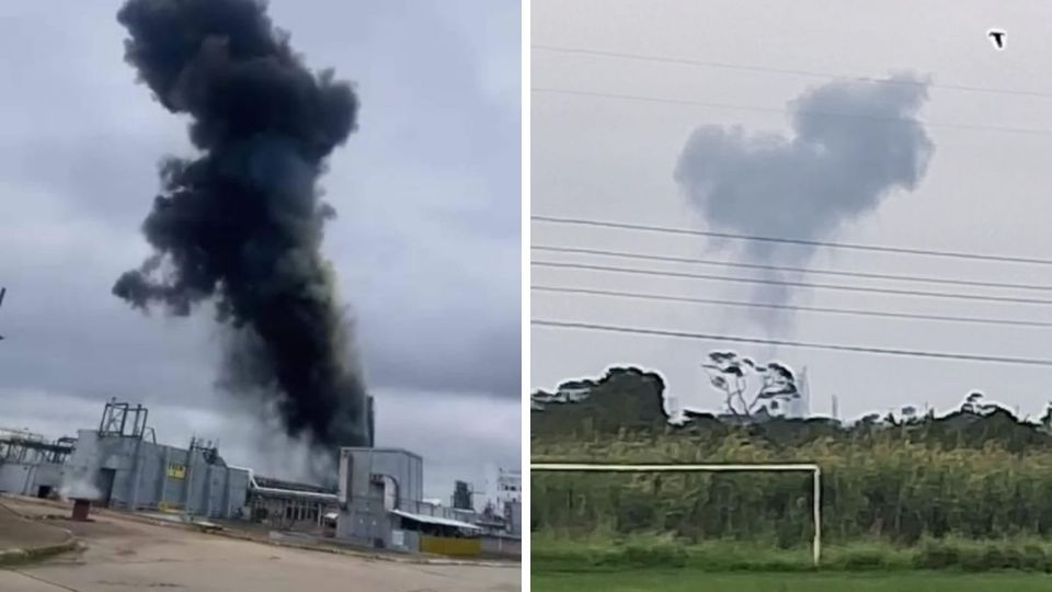 Habitantes cercanos a la planta petroquímica reportaron un estruendo y una columna de humo