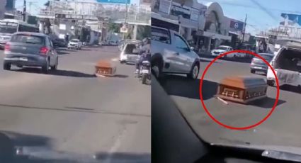 VIDEO| ¡Se le cayó el muerto!: Carrosa tira ataúd por error en plena calle