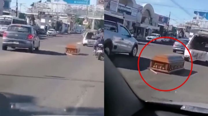 VIDEO| ¡Se le cayó el muerto!: Carrosa tira ataúd por error en plena calle