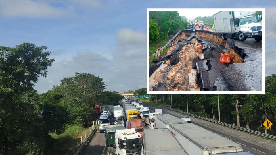 Colapsan carreteras del sur de Veracruz tras cierres por socavón