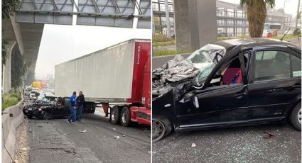 Fallece conductor de auto compacto en accidente vial con un tráiler en la México-Querétaro