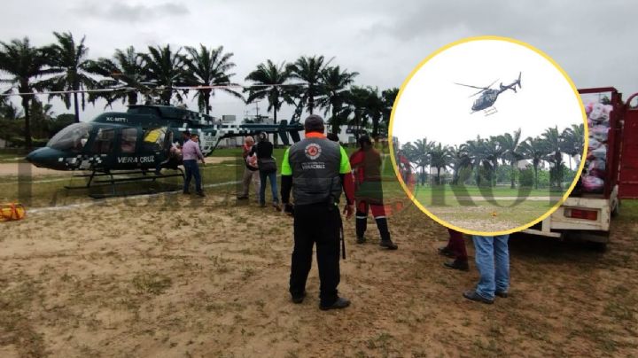 Activan puente aéreo en ejidos incomunicados por lluvias al sur de Veracruz