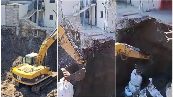 A centímetros de caer al río estuvo una casa en Tula por derrumbe de tierra | VIDEO