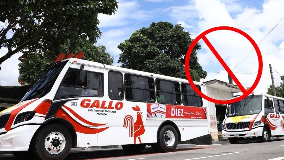 Transporte público detiene autobuses gallo de Orizaba, Veracruz