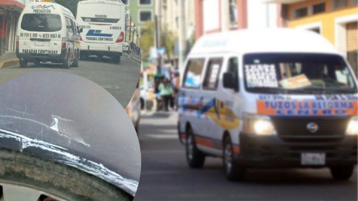 Denuncian a chofer de combi en Pachuca por causar choque y lanzarse a los golpes