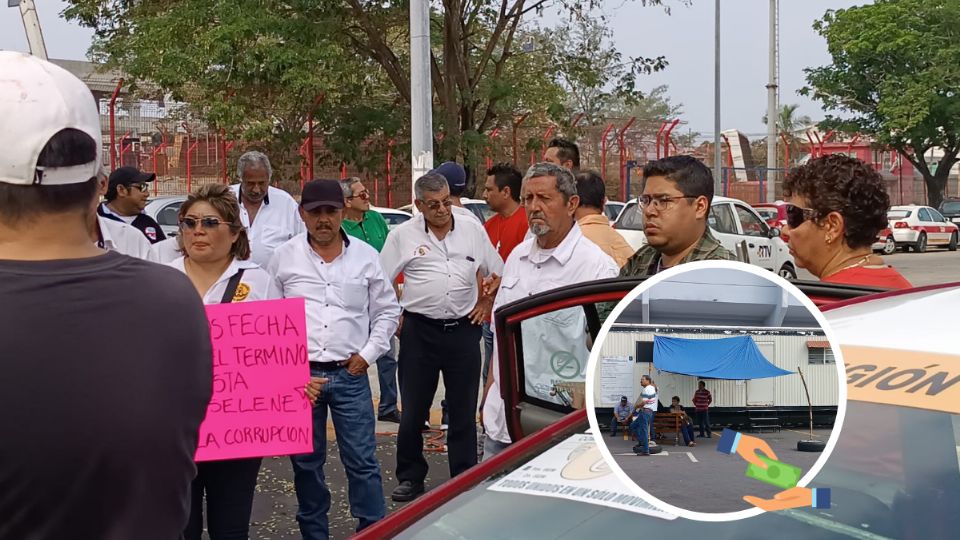 Taxistas de Veracruz toman módulo de Revista Vehicular