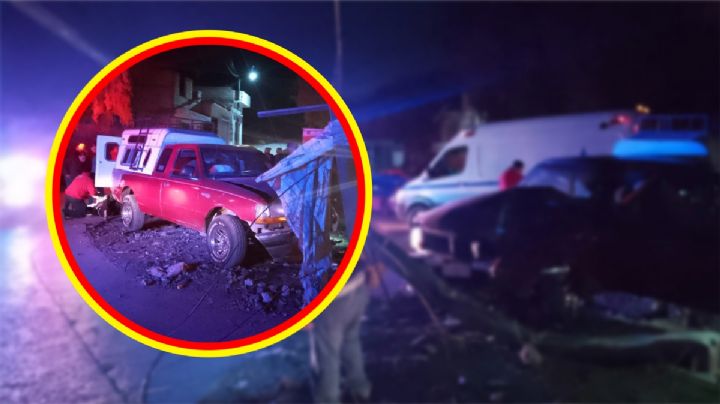 Conductor abandona a su amigo herido y su camioneta chocada contra poste en Hidalgo | FOTOS