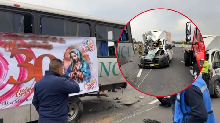 Autobús de peregrinos sufre accidente en la México-Pachuca, al menos 10 lesionados